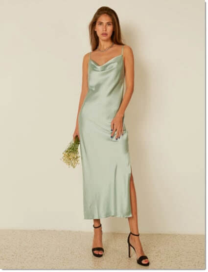 שמלת ערב מאלי אקספרס מקסי סטן ירוק בהיר